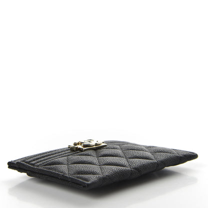 Chanel Caviar Quilted Boy Card Holder Black 4 of 8