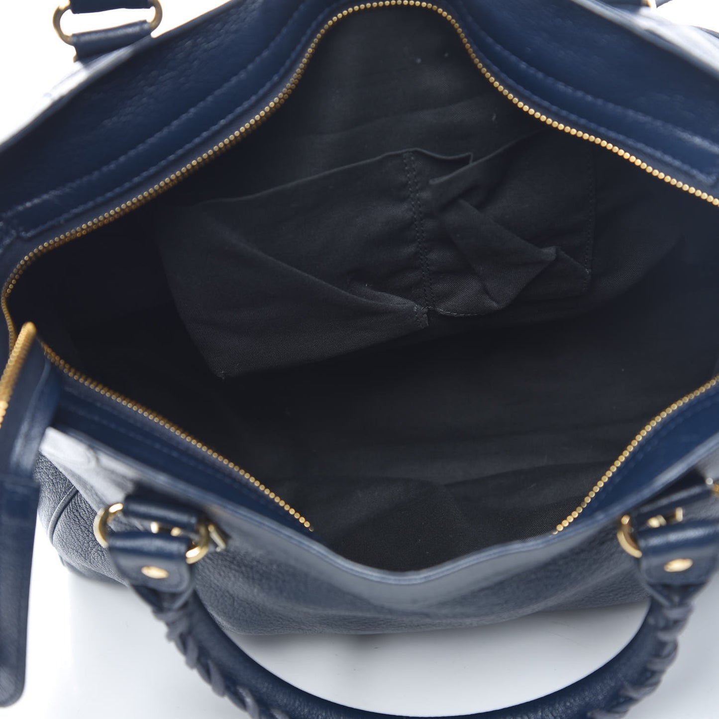 Chevre Gold Metallic Edge Hardware Velo Bleu Nuit Dark Sea