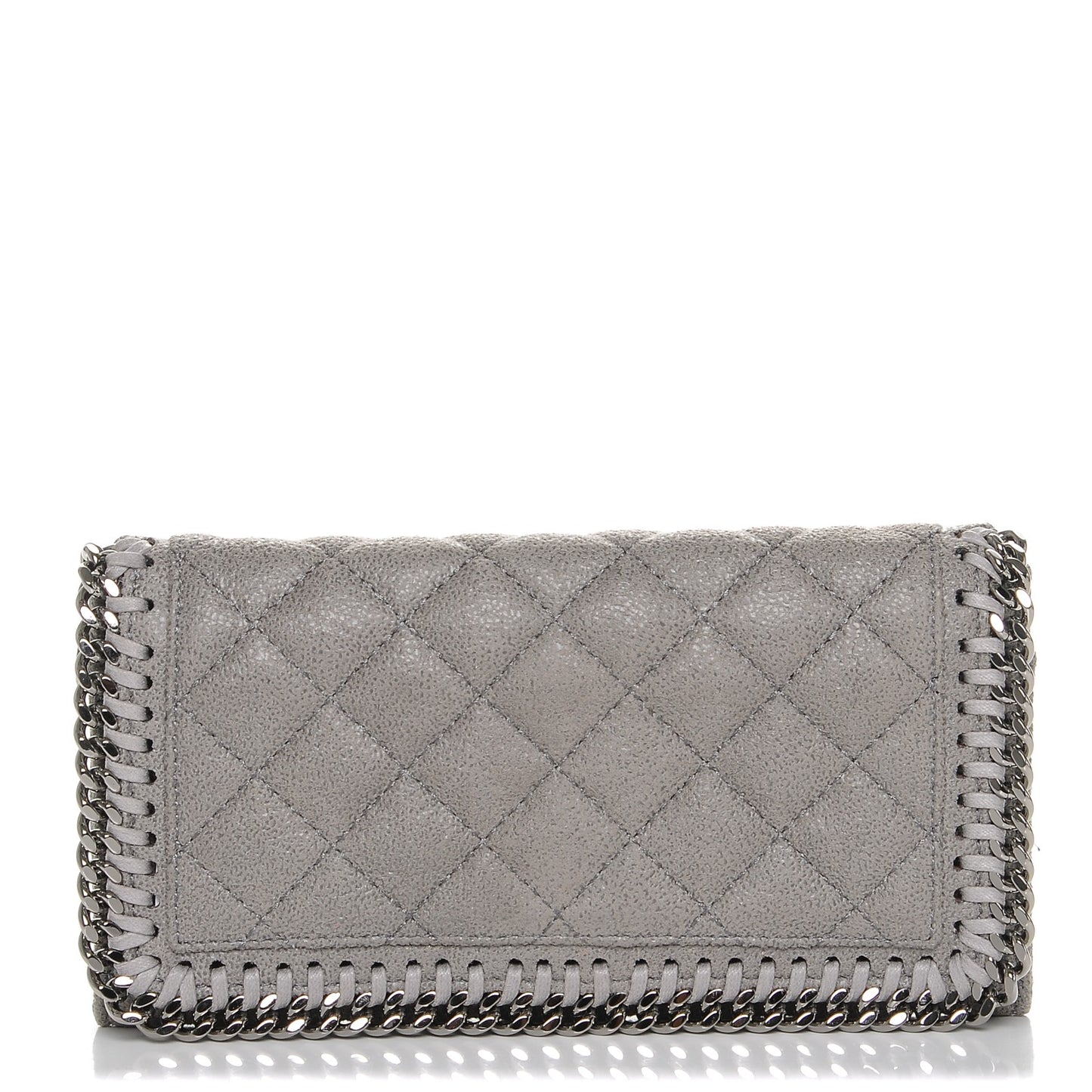 Shaggy Deer Quilted Falabella Flap Wallet Grey