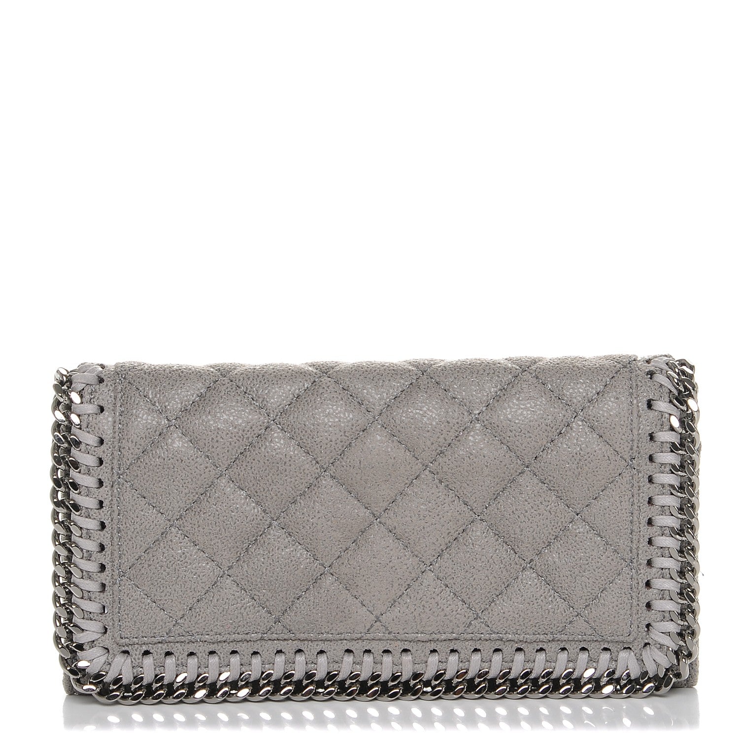Stella McCartney Shaggy Deer Quilted Falabella Flap Wallet Grey 1 of 7