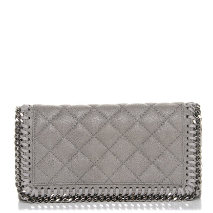 Stella McCartney Shaggy Deer Quilted Falabella Flap Wallet Grey 1 of 7