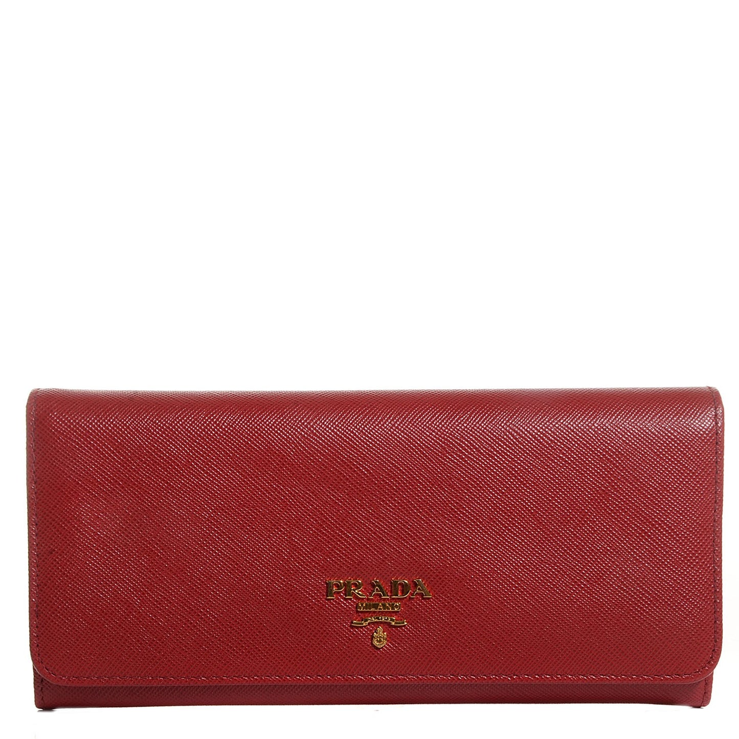Saffiano Metal Continental Flap Wallet Fuoco