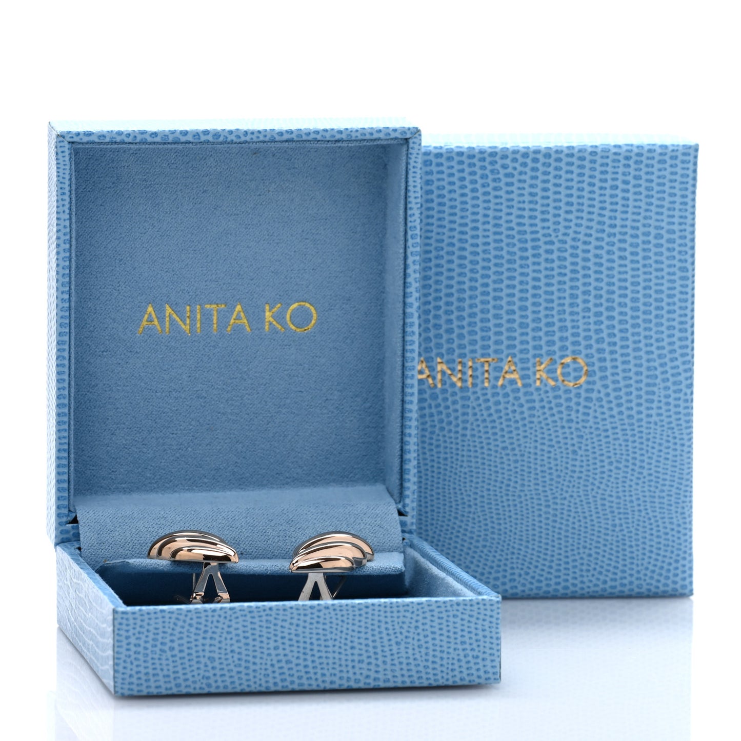 18K Rose Gold Croissant Earrings