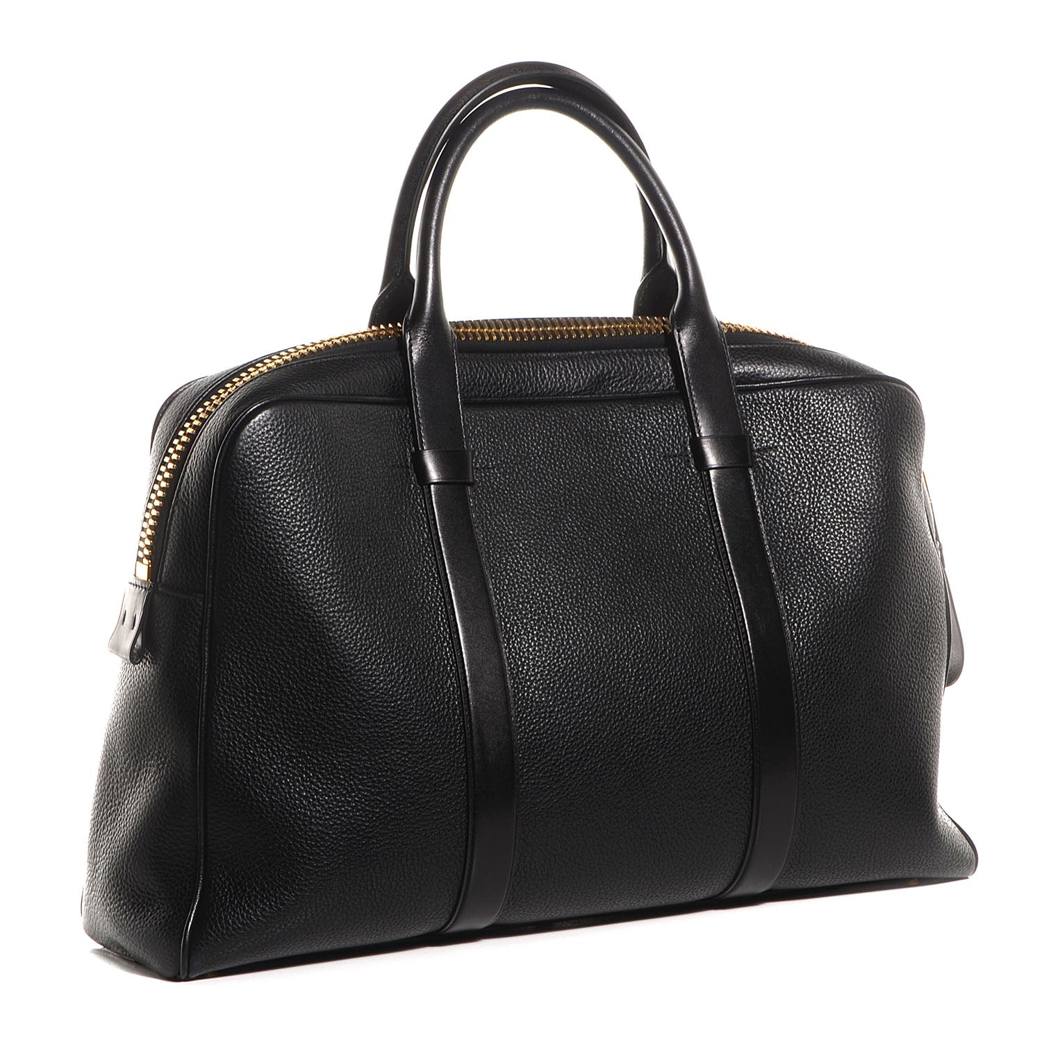 Tom Ford Calfskin Buckley Flat Trapeze Briefcase Black 3 of 14