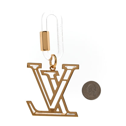 Louis Vuitton Plexiglass Prism LV Bag Charm Key Holder Gold 3 of 8