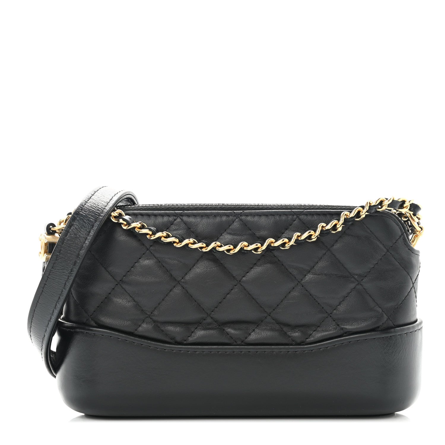 Chanel Aged Calfskin Quilted Small Gabrielle Clutch With Chain Black 1 of 11