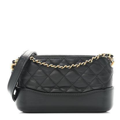 Chanel Aged Calfskin Quilted Small Gabrielle Clutch With Chain Black 1 of 11