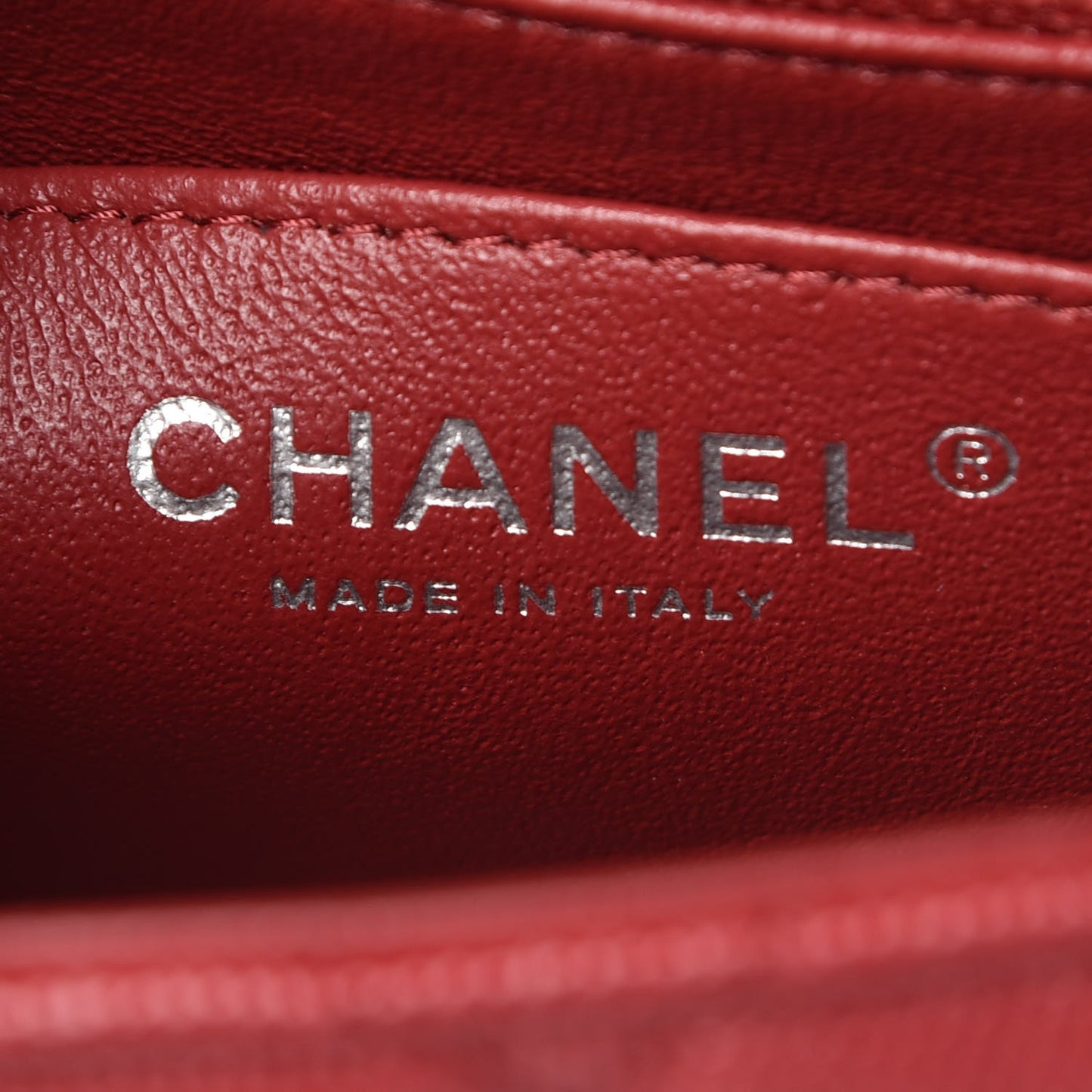 Caviar Quilted Mini Square Flap Red