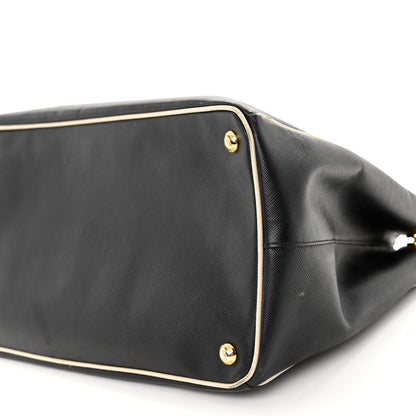 Prada Saffiano Lux Large Tote Black Talco 9 of 11