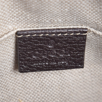 Gucci Textured Calfskin Web Small Webby Bee Shoulder Bag Brown Coffee 6 of 8