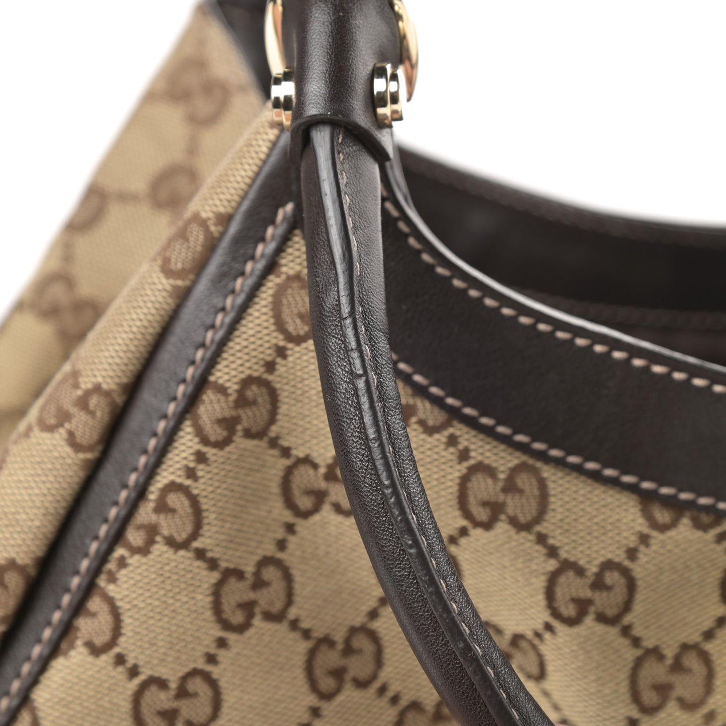 Monogram Large D Gold Hobo Dark Brown