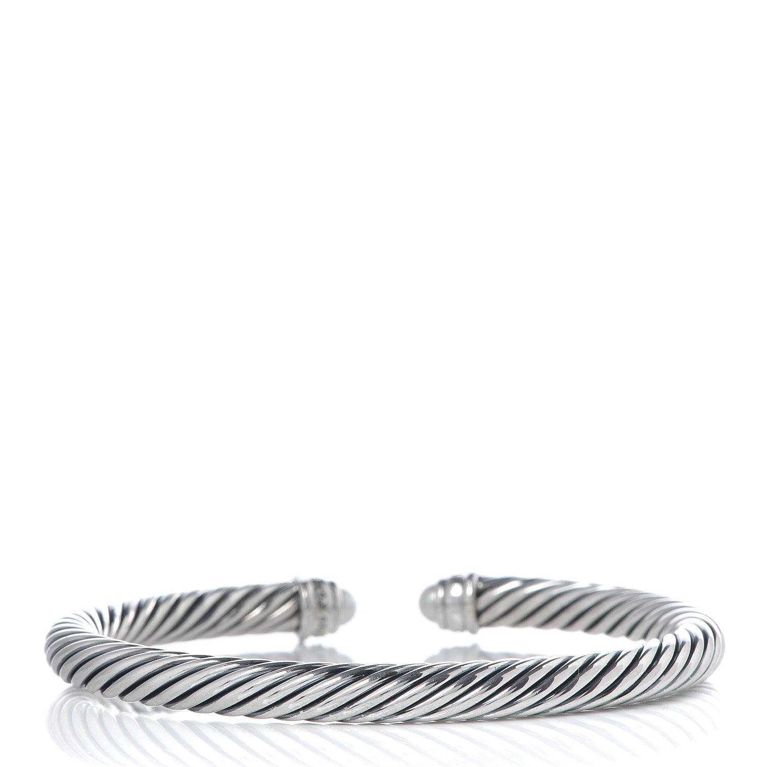 David Yurman Sterling Silver Diamond Pearl 5mm Cable Classics Bracelet 3 of 5