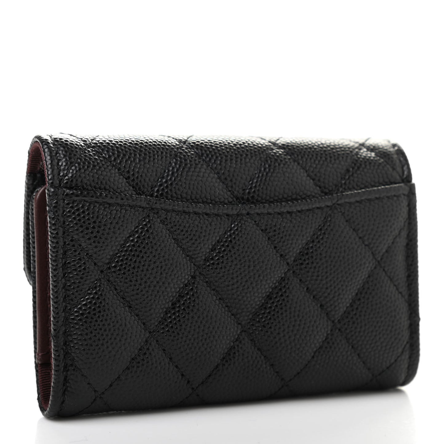 Caviar Quilted Classic 4 Key Holder Wallet Black