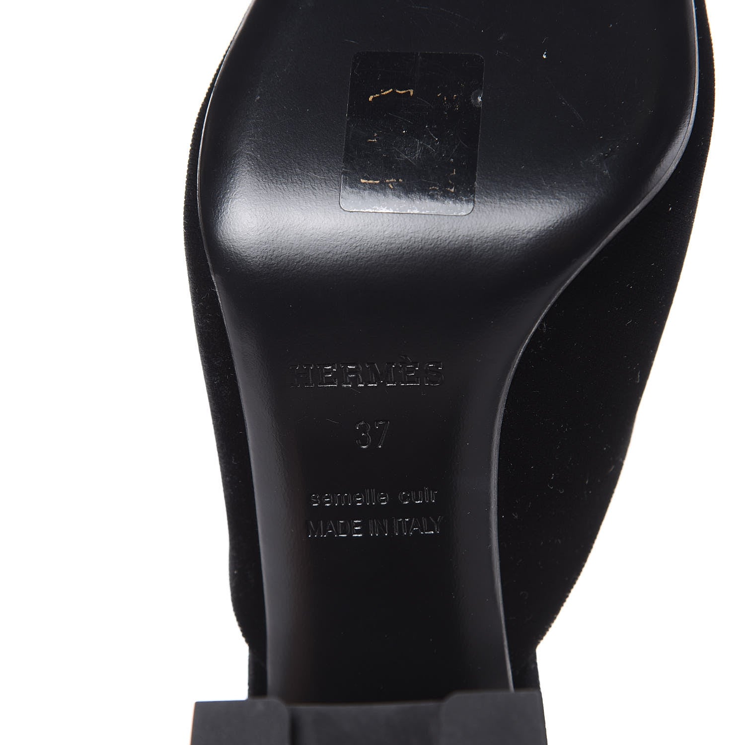Hermes Velvet Victoria Mule 37 Black 6 of 8