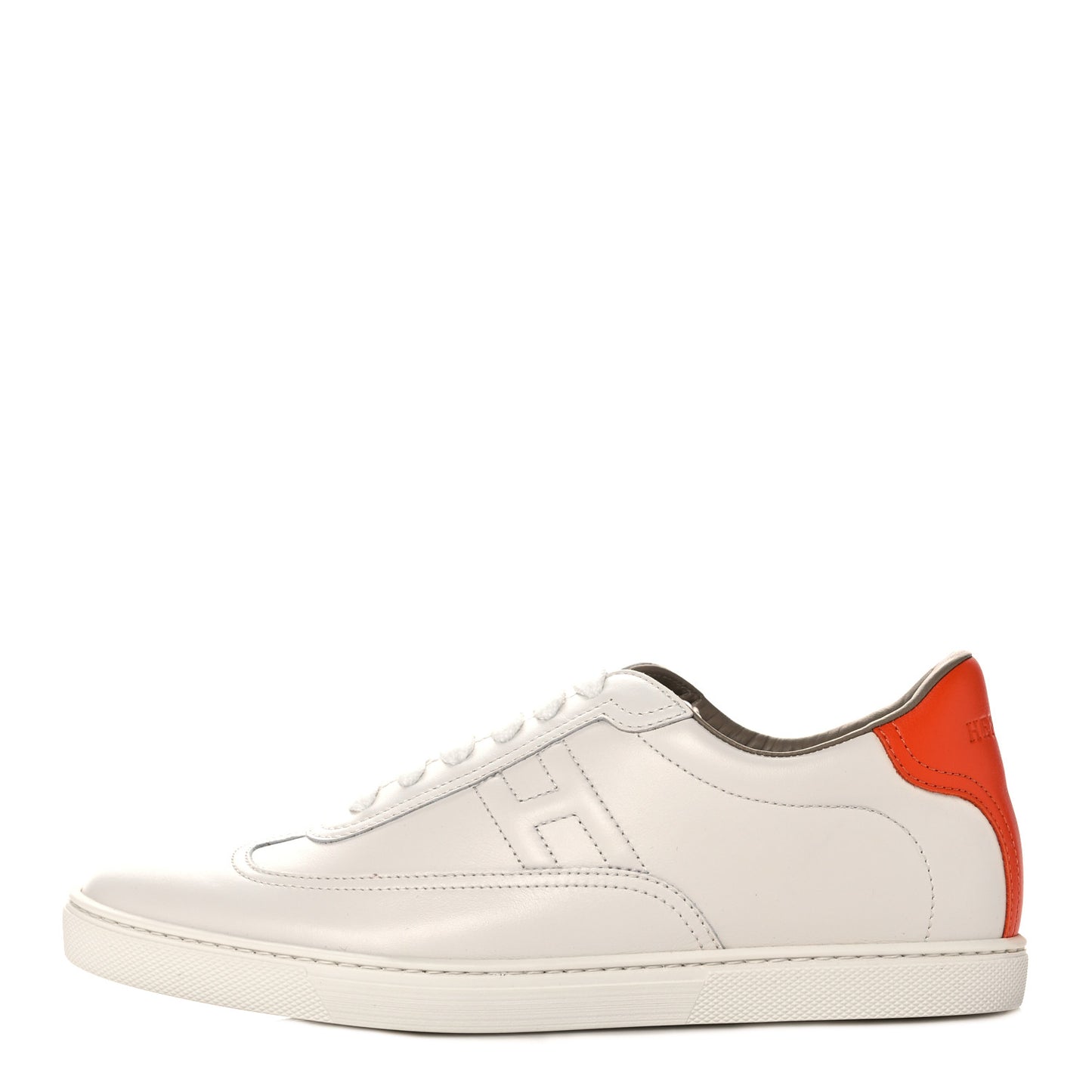 Calfskin Mens Quicker Sneakers 38 White Orange