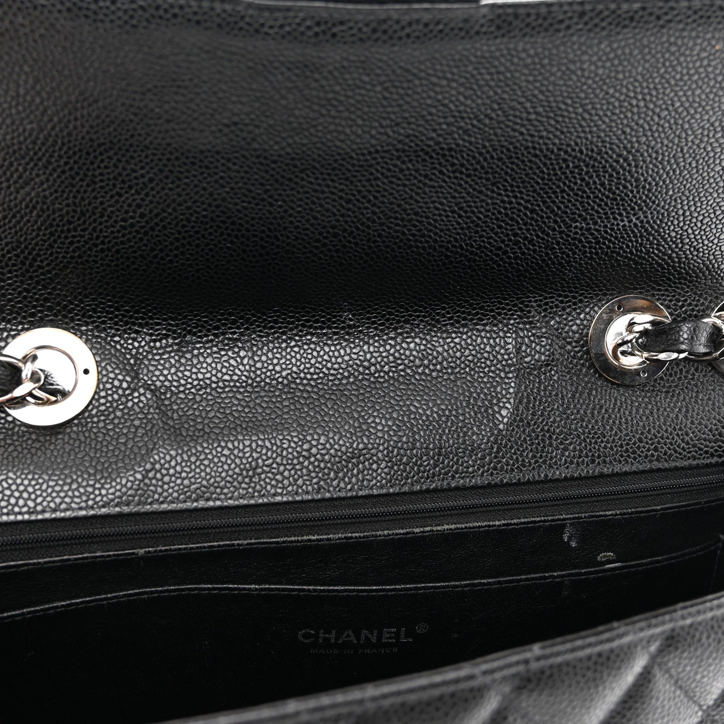 Caviar Jumbo Single Flap Black