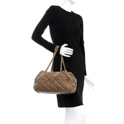 Chanel Lambskin Bubble Quilt Bowler Dark Beige 2 of 8