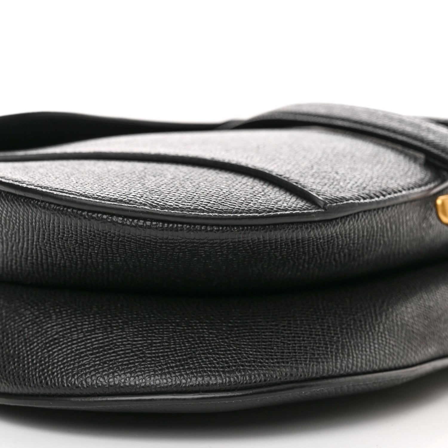 Christian Dior Grained Calfskin Saddle Bag With Strap Black 9 of 10