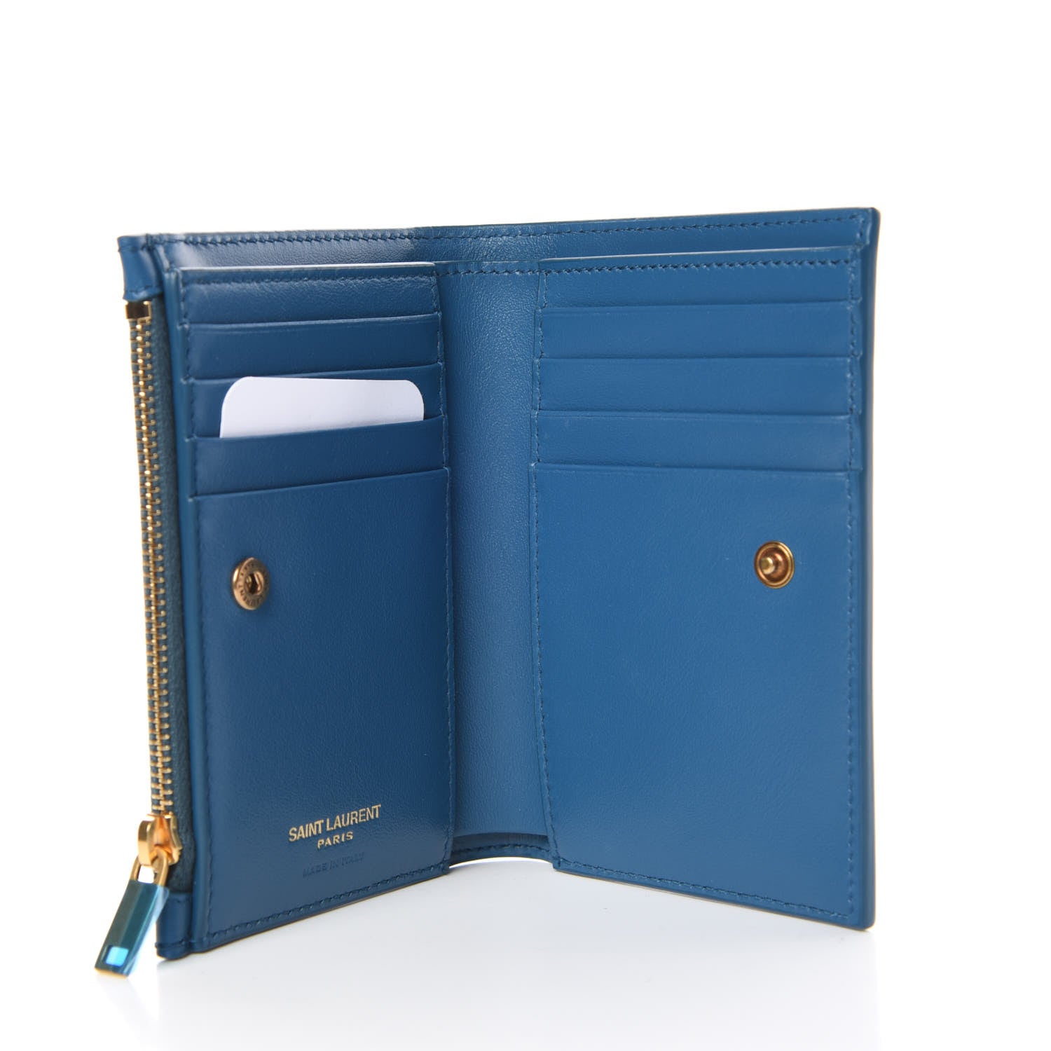 Saint Laurent Calfskin Star Print Monogram Fragments Wallet Blue 5 of 8