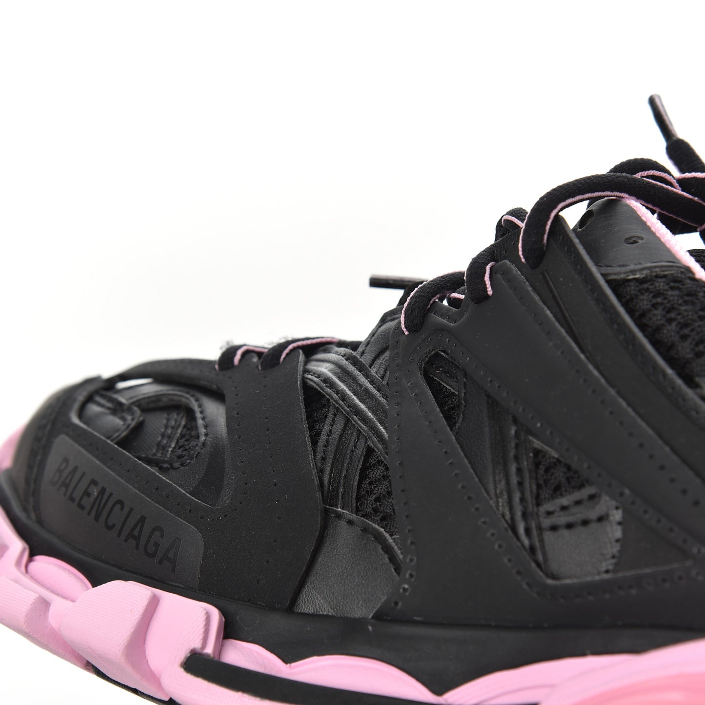 Mesh Nylon Bi-Color Womens Track Sneakers 36 Black Pink