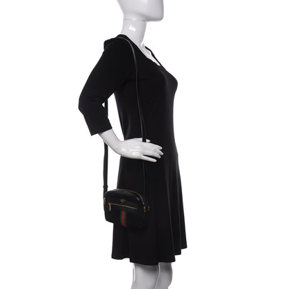 Gucci Suede Patent Web Mini Ophidia Shoulder Bag Black 2 of 11