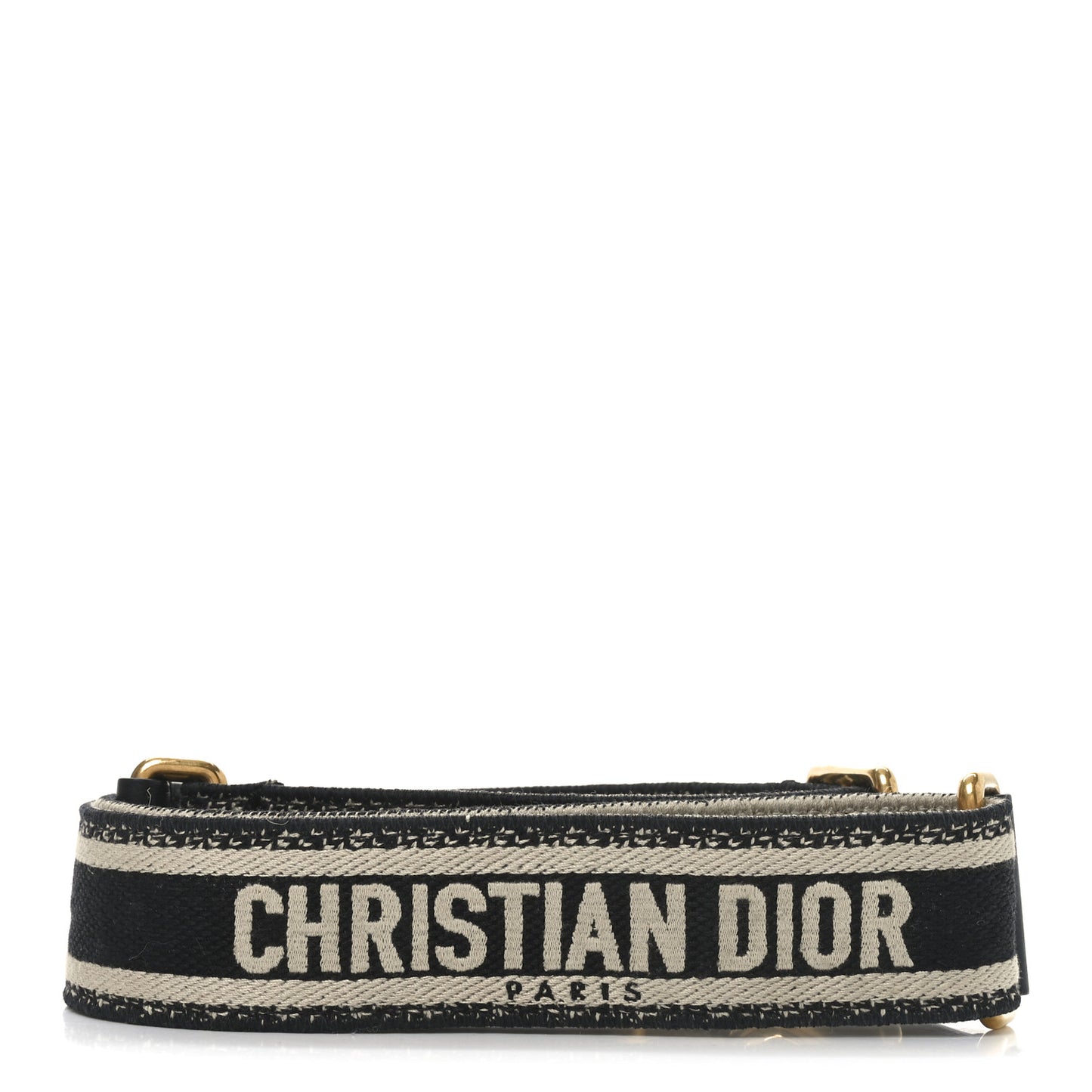 Canvas Embroidered Adjustable Shoulder Strap Black