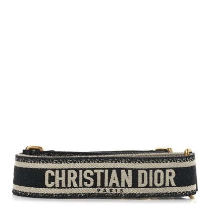 Christian Dior Canvas Embroidered Adjustable Shoulder Strap Black 2 of 4