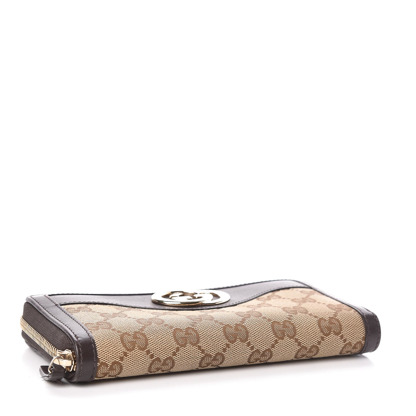 Monogram Margaux Calfskin Sukey Zip Around Wallet Beige Ebony Cocoa