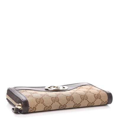 Gucci Monogram Margaux Calfskin Sukey Zip Around Wallet Beige Ebony Cocoa 4 of 8