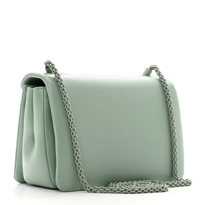 Valentino Garavani Nappa Lacquer Monochrome One Stud Chain Clutch Morning Dew 3 of 11