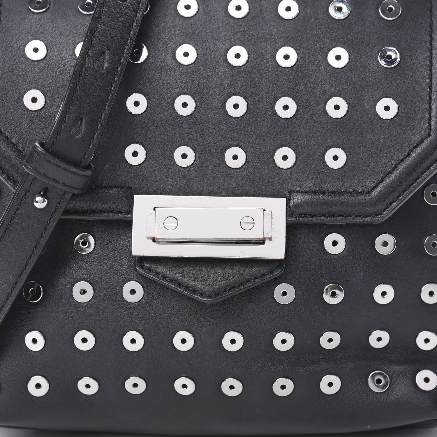Alexander Wang Lambskin Small Eyelets Marion Tote Black Silver Hardware 8 of 16
