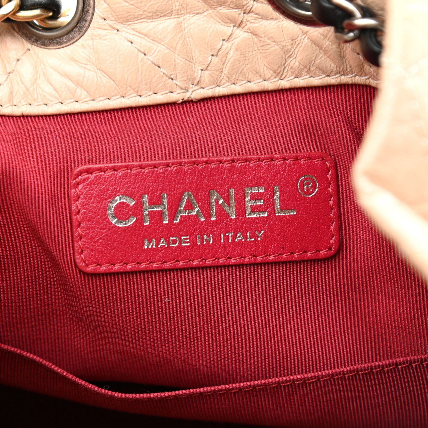 Chanel Aged Calfskin Quilted Small Gabrielle Backpack Beige Black 6 of 13