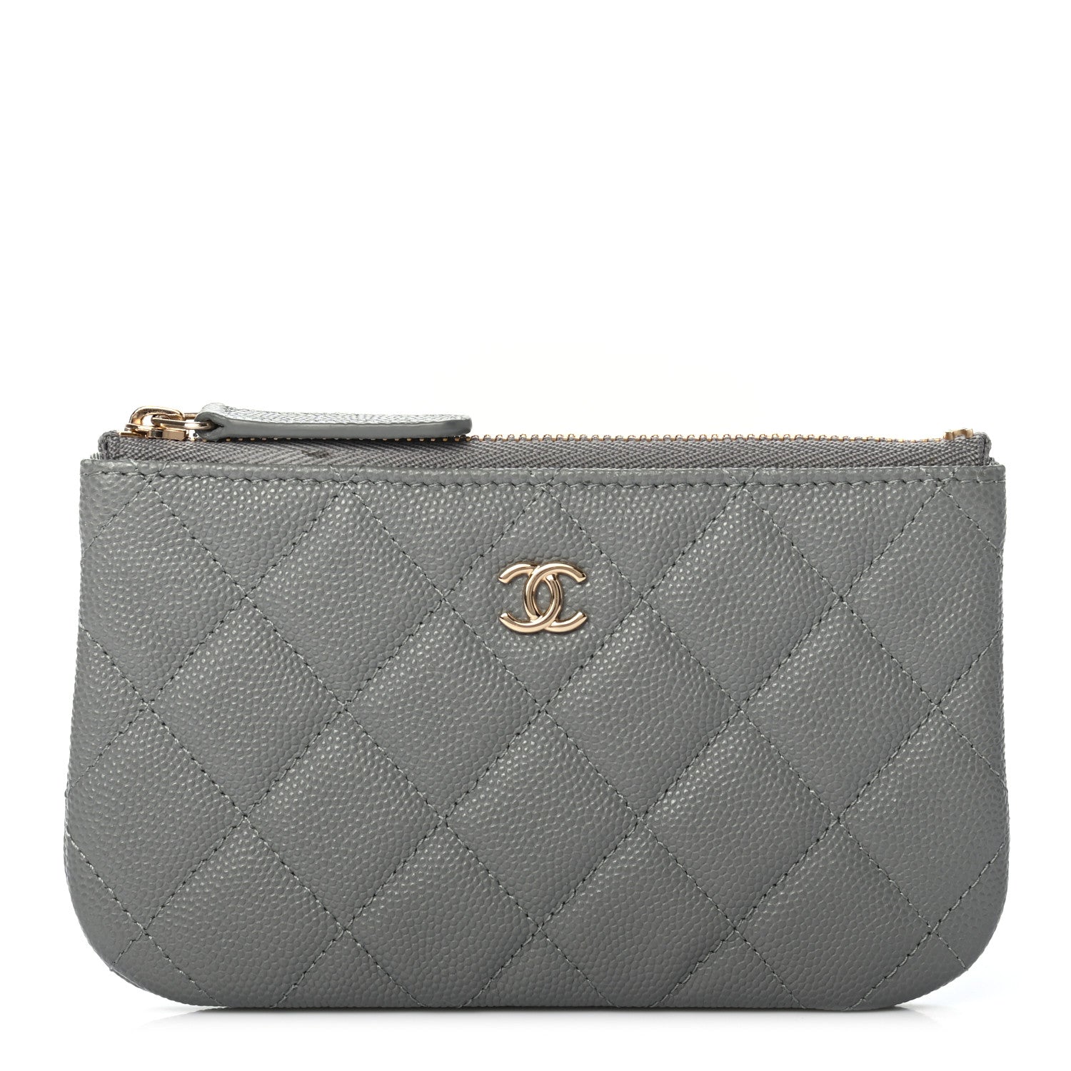 Chanel Caviar Quilted Small Cosmetic Case Grey 1 of 6