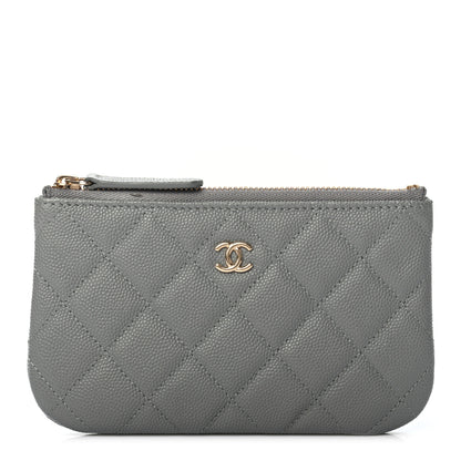 Chanel Caviar Quilted Small Cosmetic Case Grey 1 of 6