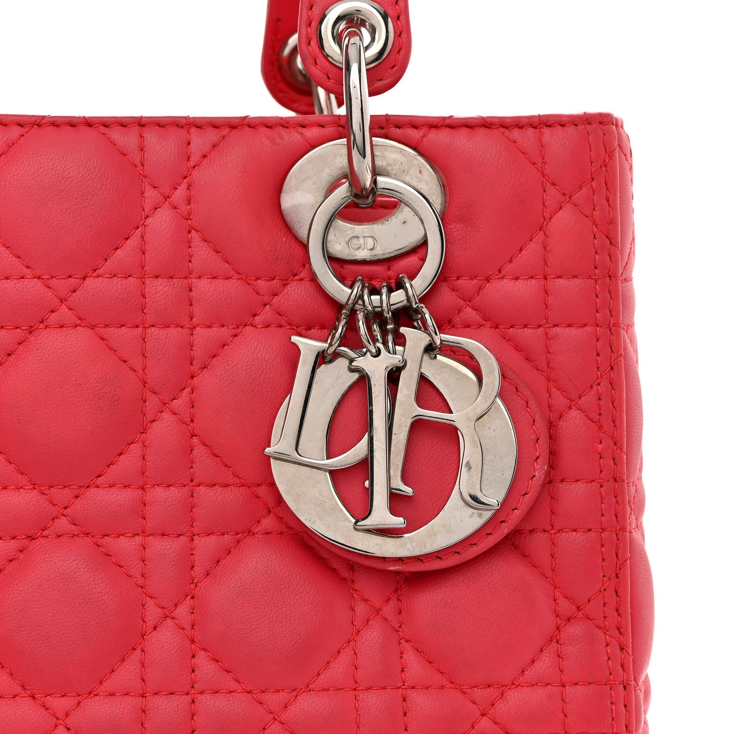 Christian Dior Lambskin Cannage Medium Lady Dior Pink 9 of 11