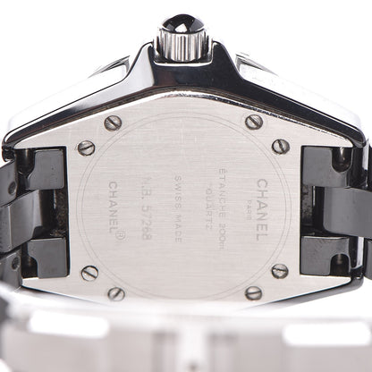 Chanel Stainless Steel Ceramic Diamond Pave Bezel 33mm J12 Quartz Watch Black 6 of 7