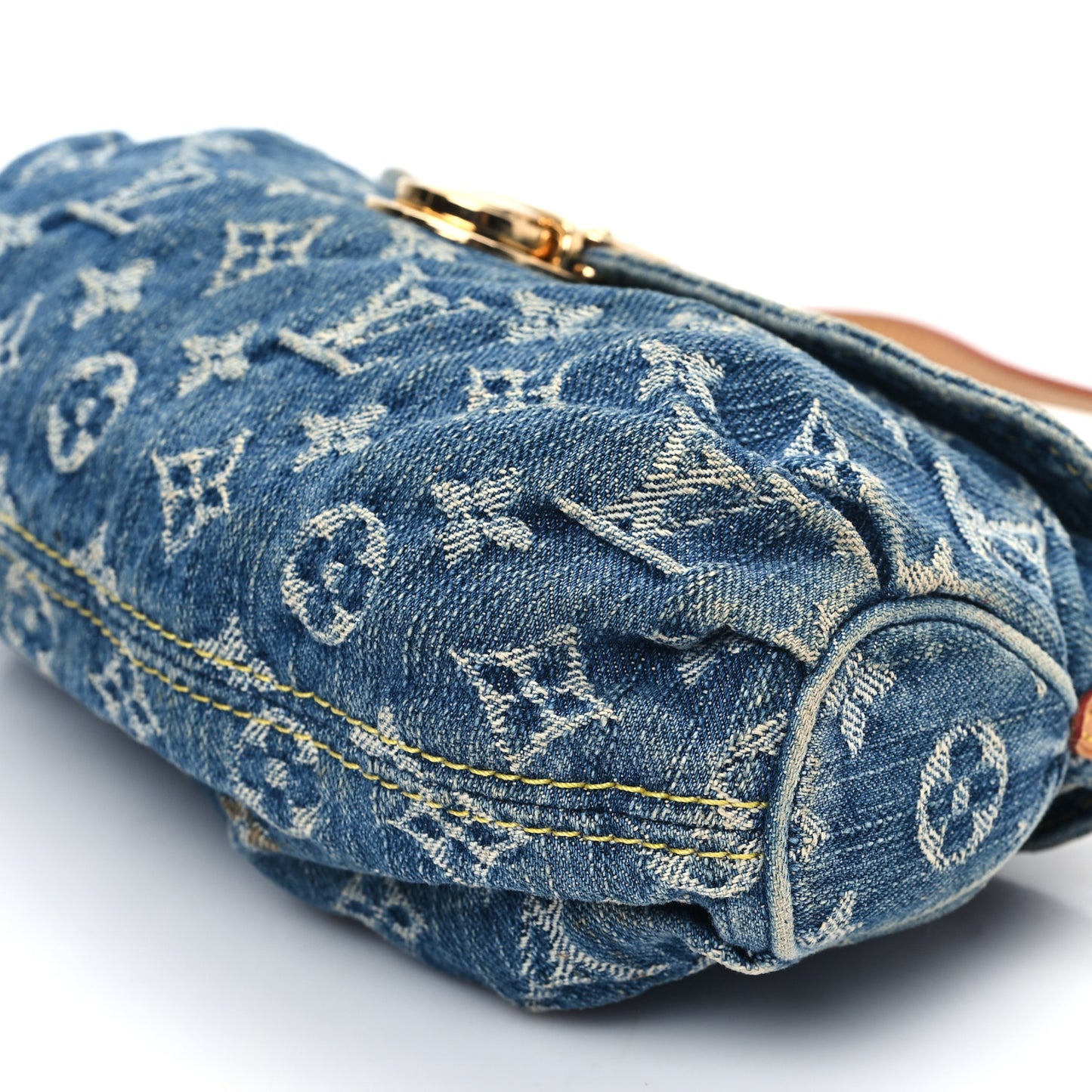 Monogram Denim Mini Pleaty Blue