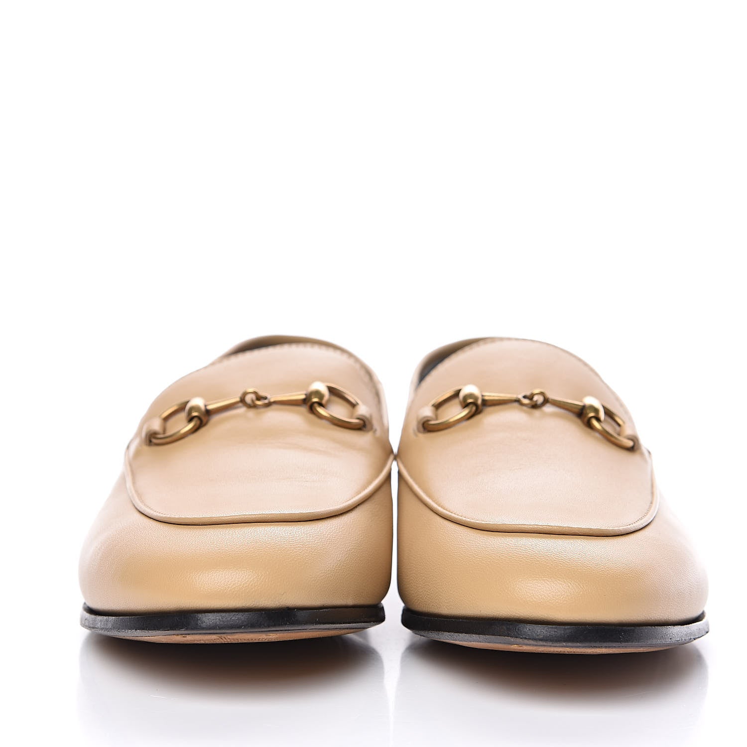 Gucci Lambskin Womens Brixton Horsebit Loafers 37.5 Wheat 2 of 9