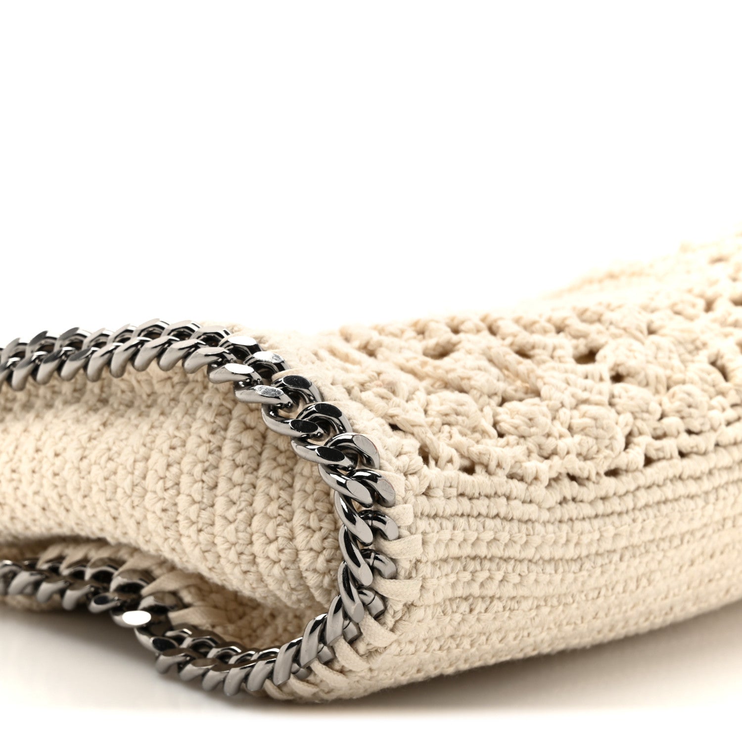 Stella McCartney Cotton Crochet Falabella Ajouree Tote Bag White 9 of 9