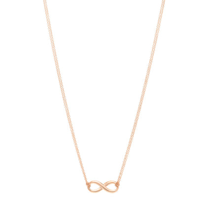 Tiffany 18K Rose Gold Infinity Double Chain Pendant Necklace 1 of 6