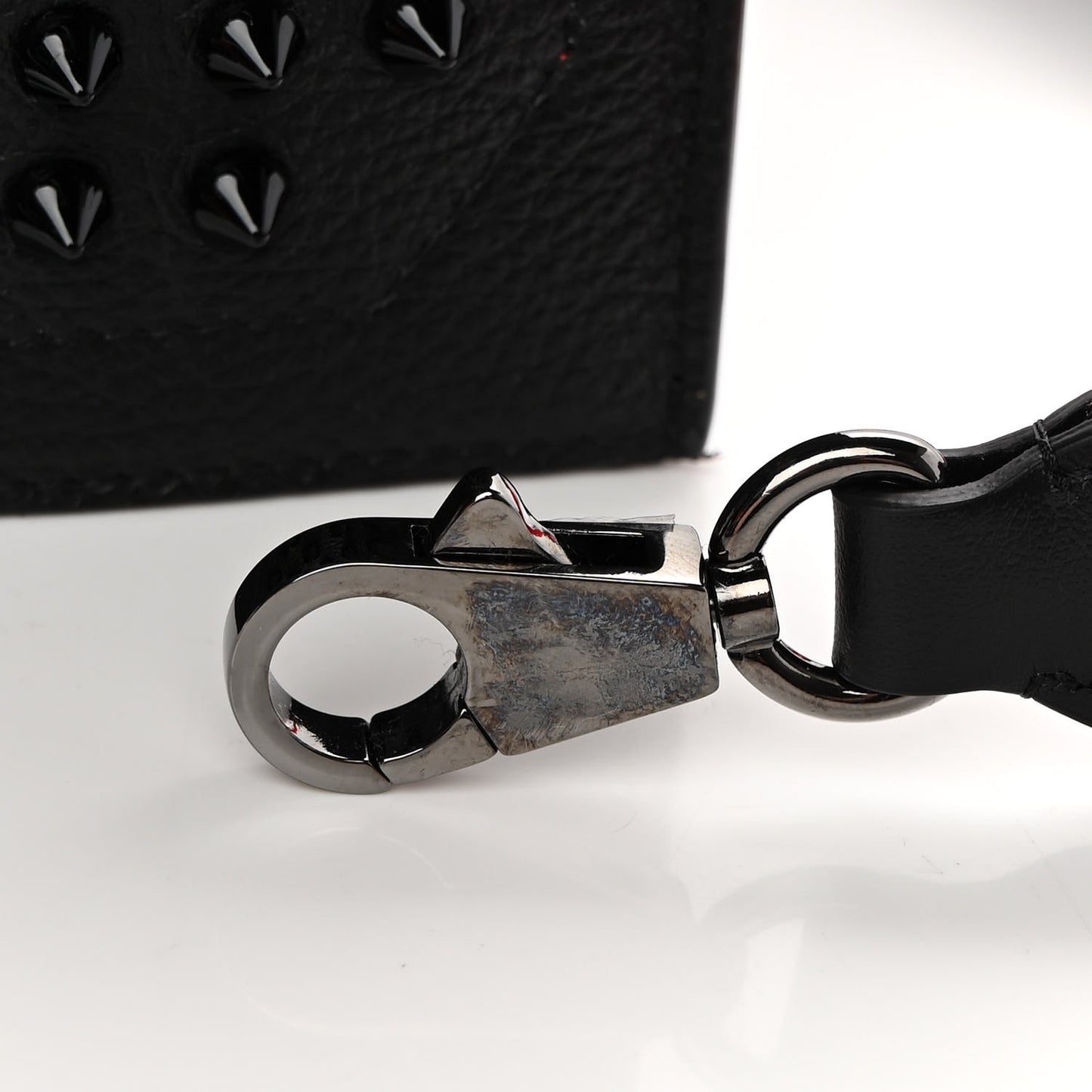 Empire Calfskin Spikes Loubilab Clutch Black