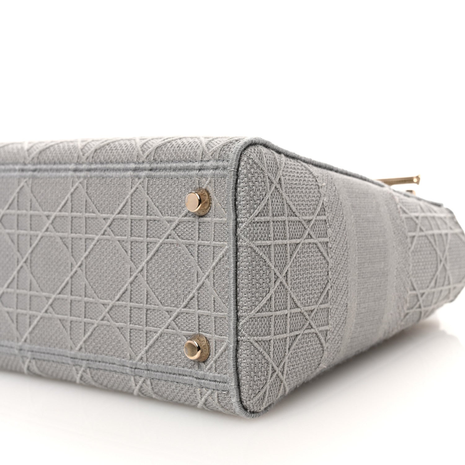 Christian Dior Canvas Embroidered Cannage Medium Lady D-Lite Gray 10 of 10