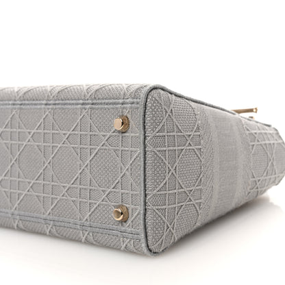 Christian Dior Canvas Embroidered Cannage Medium Lady D-Lite Gray 10 of 10