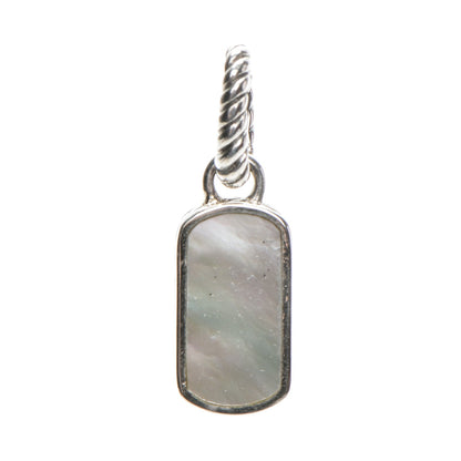 David Yurman Sterling Silver Mother Of Pearl Small Dog Tag Enhancer Pendant 1 of 2