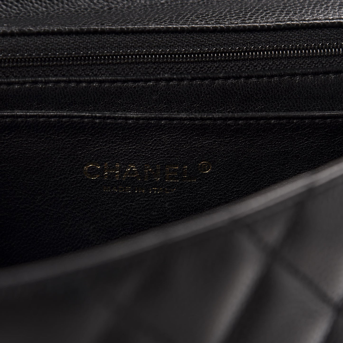 Caviar Quilted Jumbo Kelly Flap Black