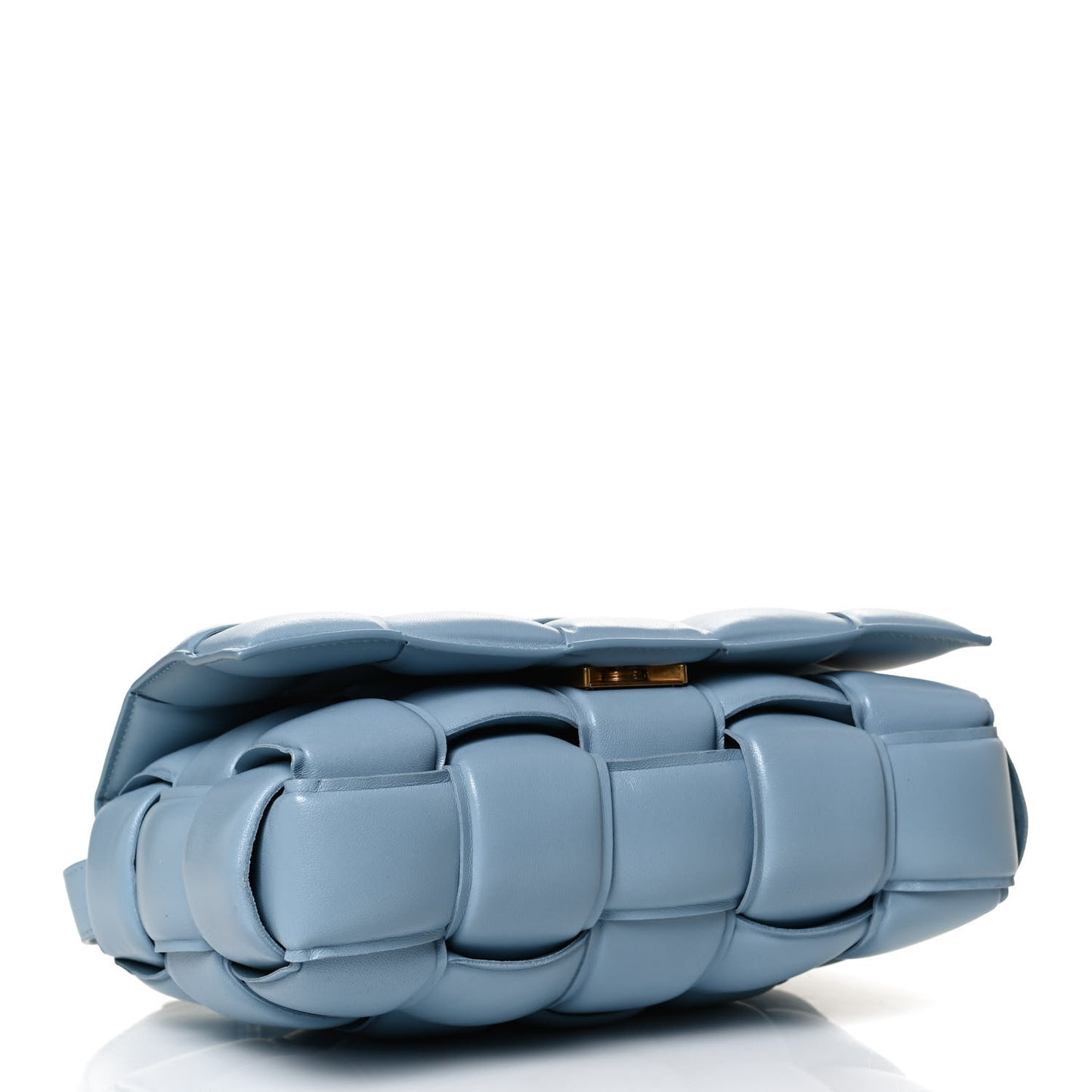 Nappa Maxi Intreccio Padded Cassette Crossbody Bag Ice