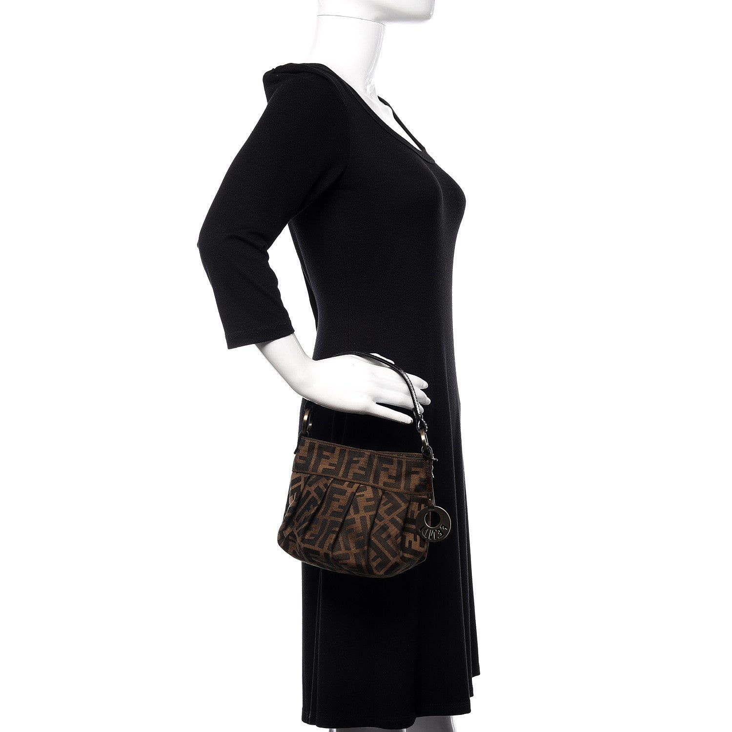 Fendi Zucca Patent Mini Chef Hobo Tobacco 2 of 11