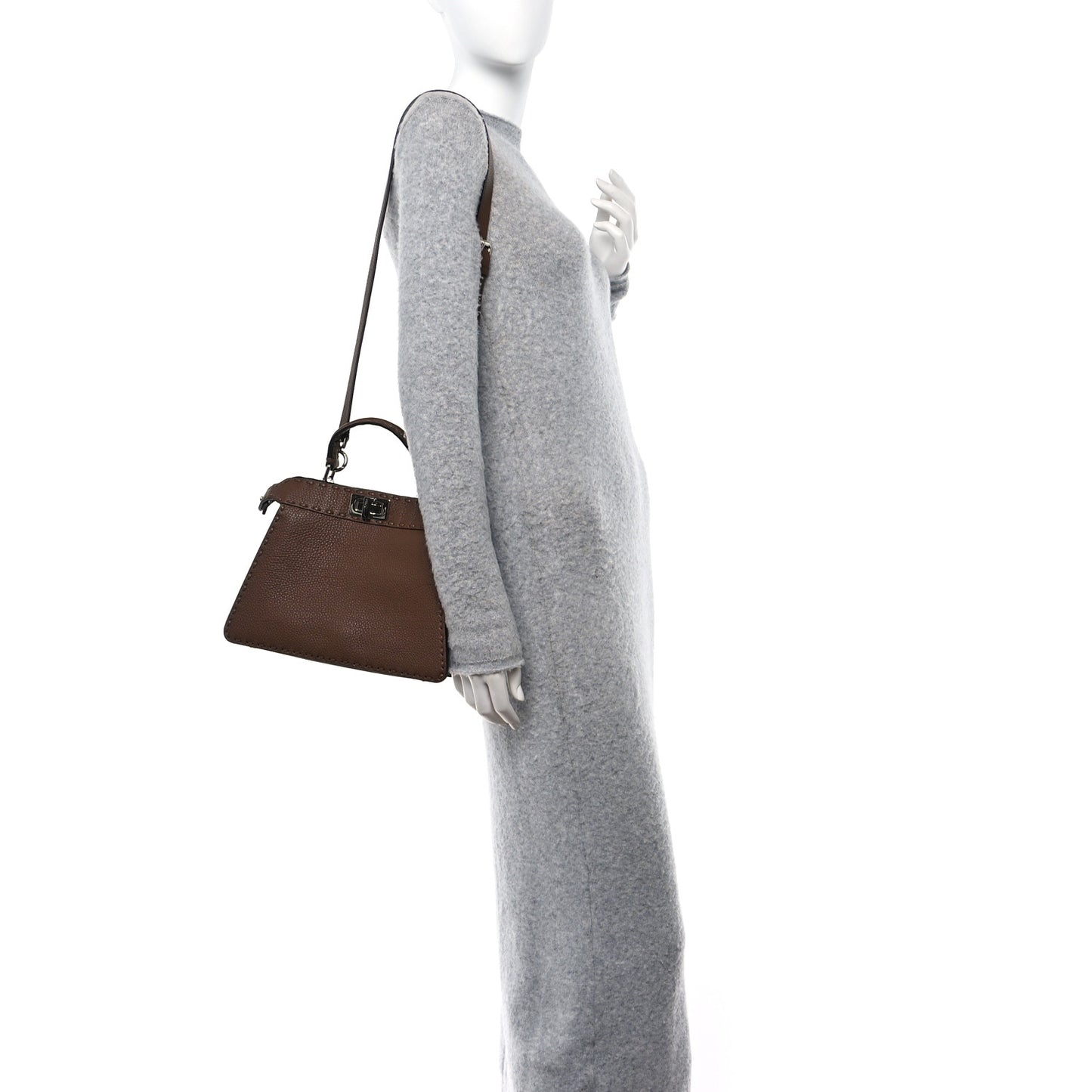 Cuoio Roma Sellerissima Nappa Sintetica Tape Stitch Small Peekaboo I SEE U Satchel Fettuccia
