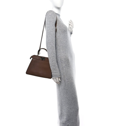 Fendi Cuoio Roma Sellerissima Nappa Sintetica Tape Stitch Small Peekaboo I SEE U Satchel Fettuccia 2 of 10