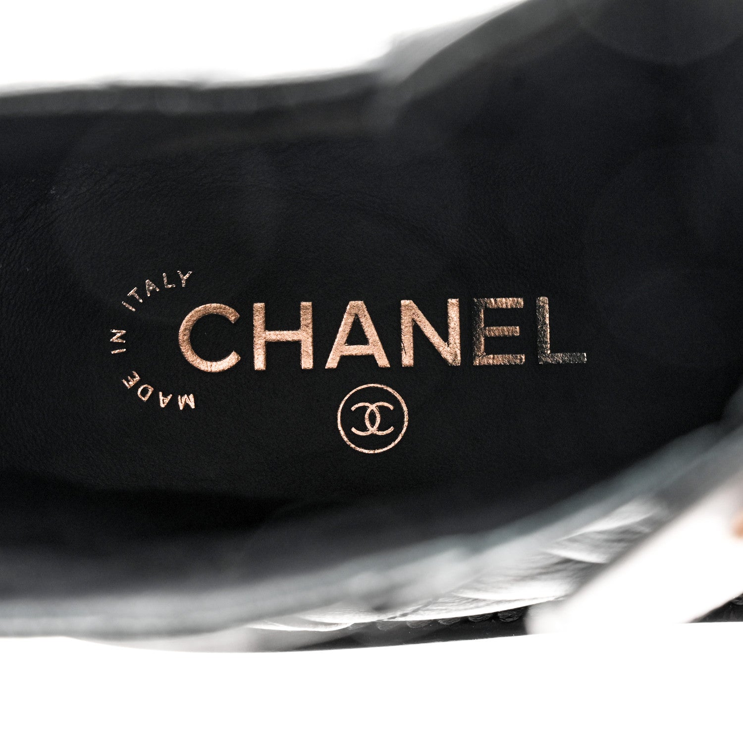 Chanel Shiny Lambskin Quilted Lace Up Combat Boots 41 Black 7 of 9
